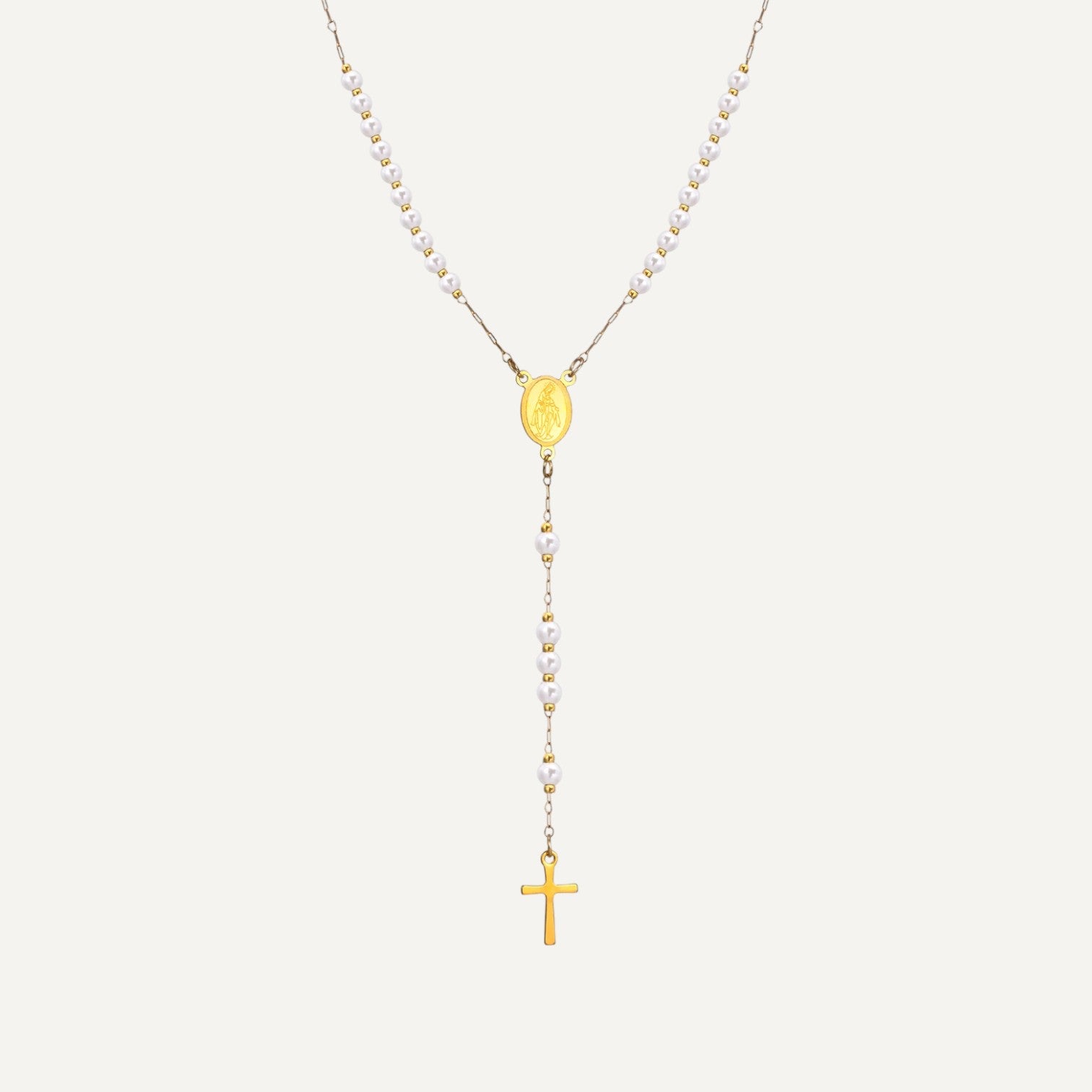 Collier Croix Chapelet Élégant