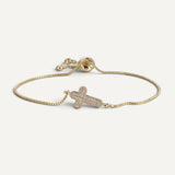 Bracelet Croix Double Pavage
