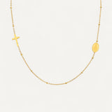 Collier Croix et Médaille Vierge Marie Doré