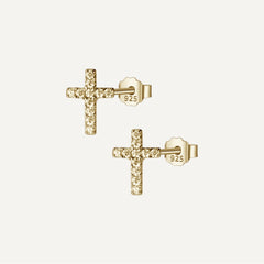 Boucles d'Oreilles Croix Strass