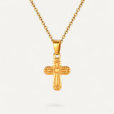 Collier Croix Relief Vintage