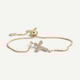 Bracelet Croix Pavée Doré