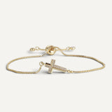 Bracelet Croix Ligne Dorée