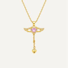 Collier Ange Cœur Rose