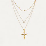 Collier Croix Multirangs Élégant