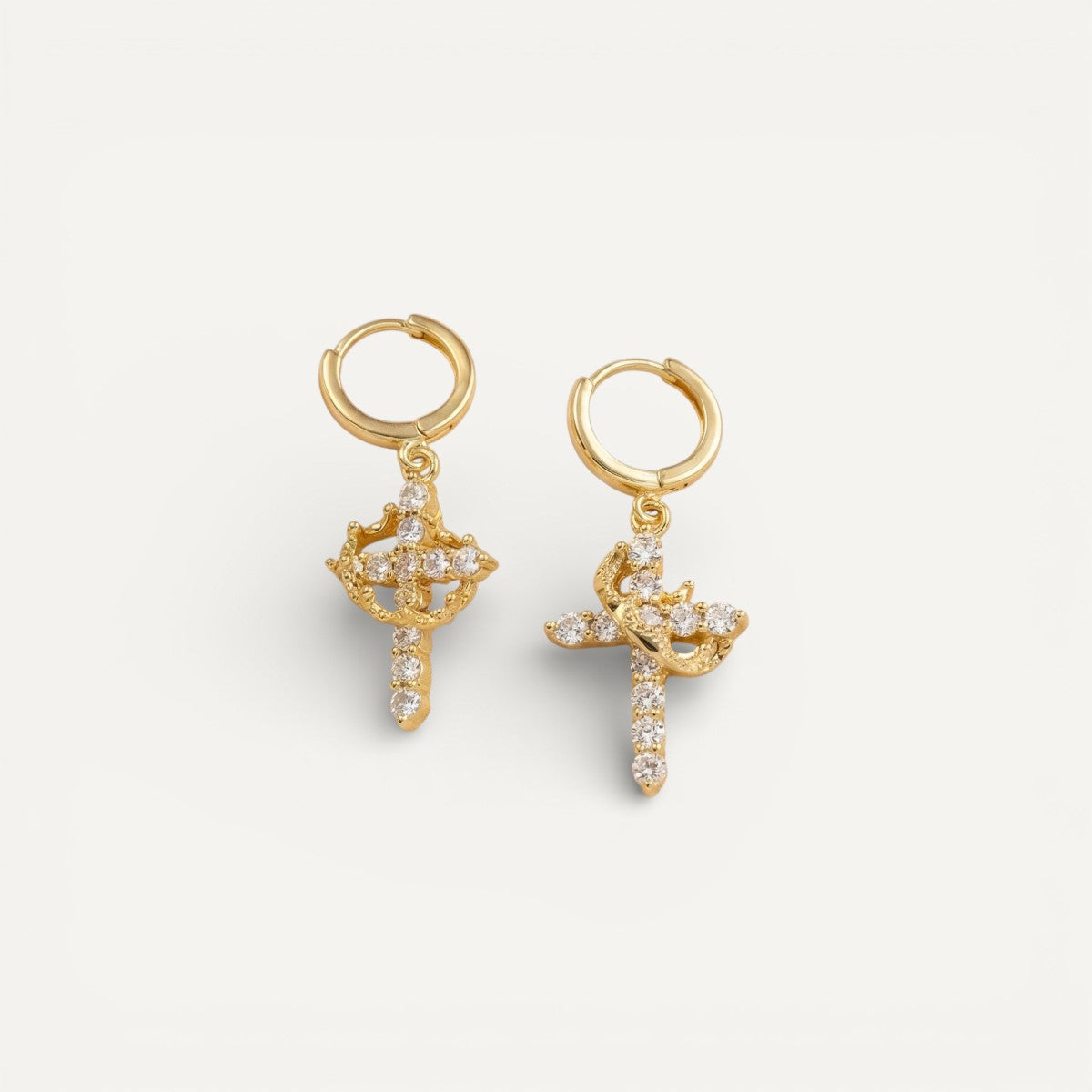 Boucles D'Oreilles Croix Couronné