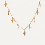 Collier Croix Multi Breloques