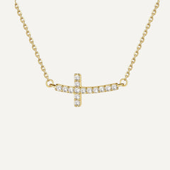 Collier Croix Éclat Courbé
