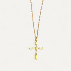 Collier Croix Fine Ajourée Femme
