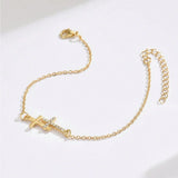 Bracelet Croix Doré avec Strass