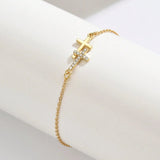 Bracelet Croix Doré avec Strass