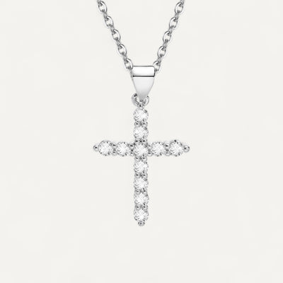 Simple crystal cross necklace