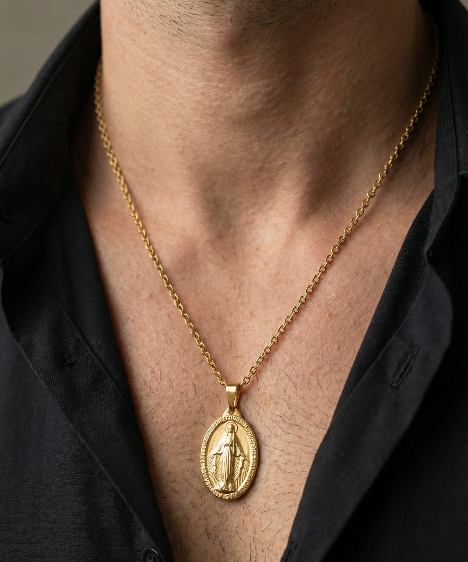 Collier Croix Médaille Vierge Miraculeuse