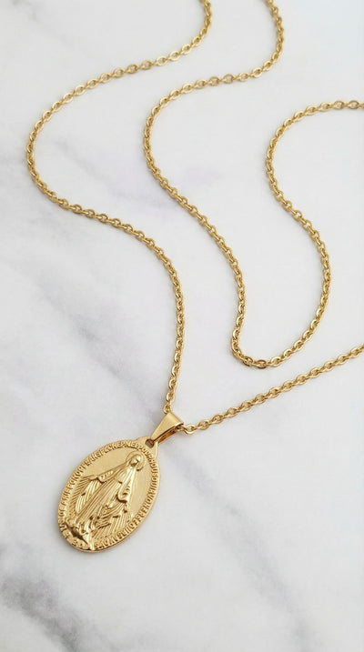 Collier Croix Médaille Vierge Miraculeuse