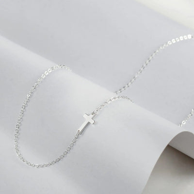 Stainless Steel Lateral Cross Necklace